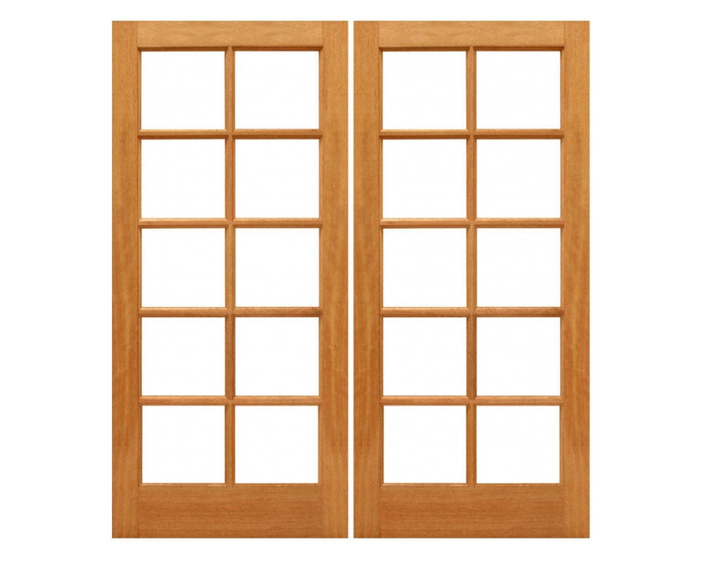 Mahogany 10 True Divided Lite Exterior Door Full View – SimpliDoor