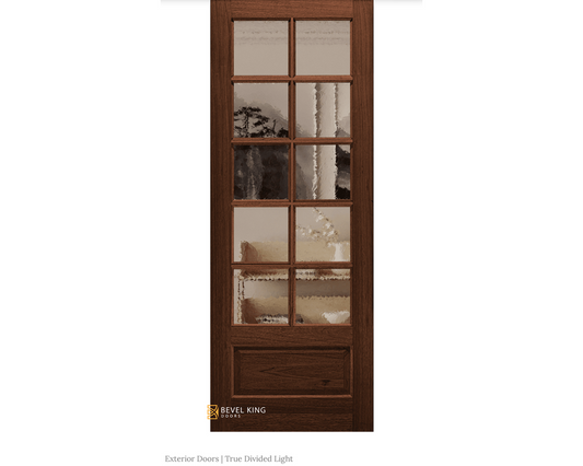 Single classic traditional Mahogany true dived lite exterior door