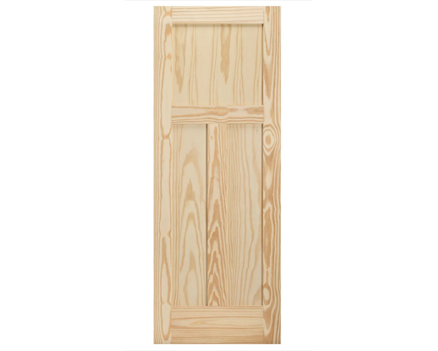 SimpliDoor 3 Panel "T" Shaker Solid Pine Interior Door 8" Stain Grade