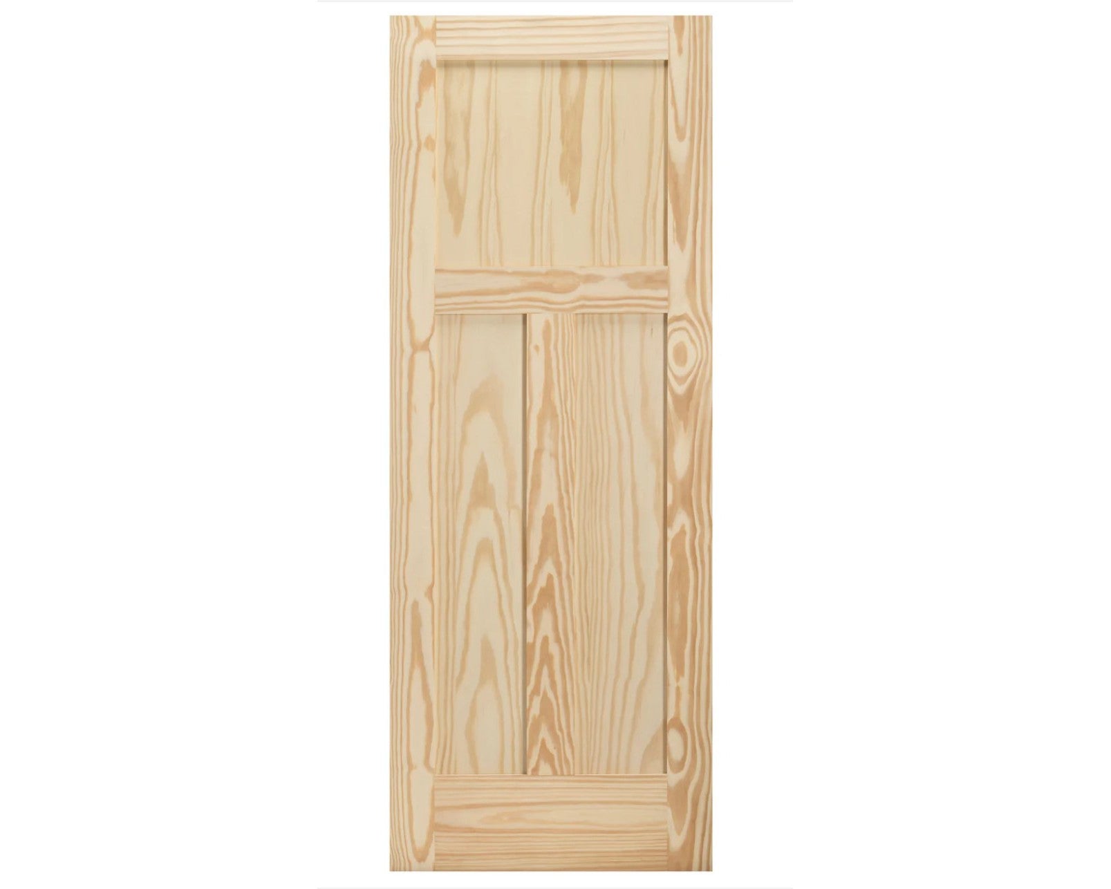 SimpliDoor 3 Panel "T" Shaker Solid Pine Interior Door 8" Stain Grade