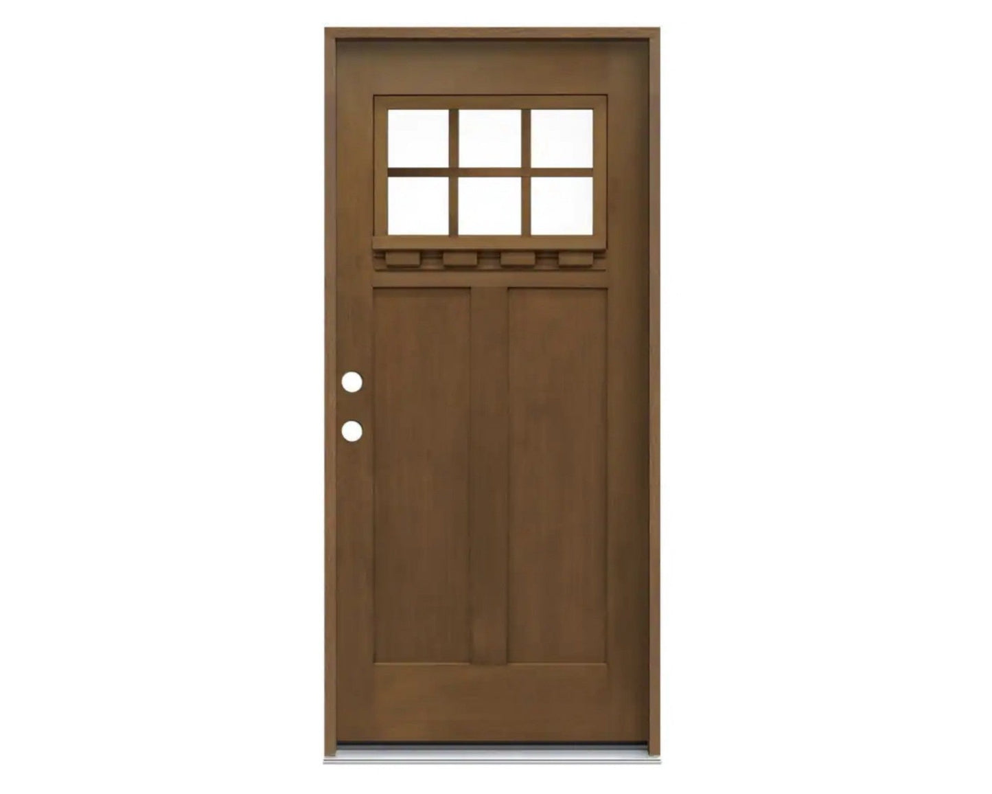 6 Lite pre-finished Craftsman Textured Fiberglass Exterior Door with Matching Vinyl Frame