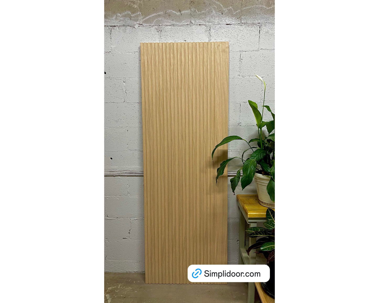 Reeded White Oak Modern Interior Door