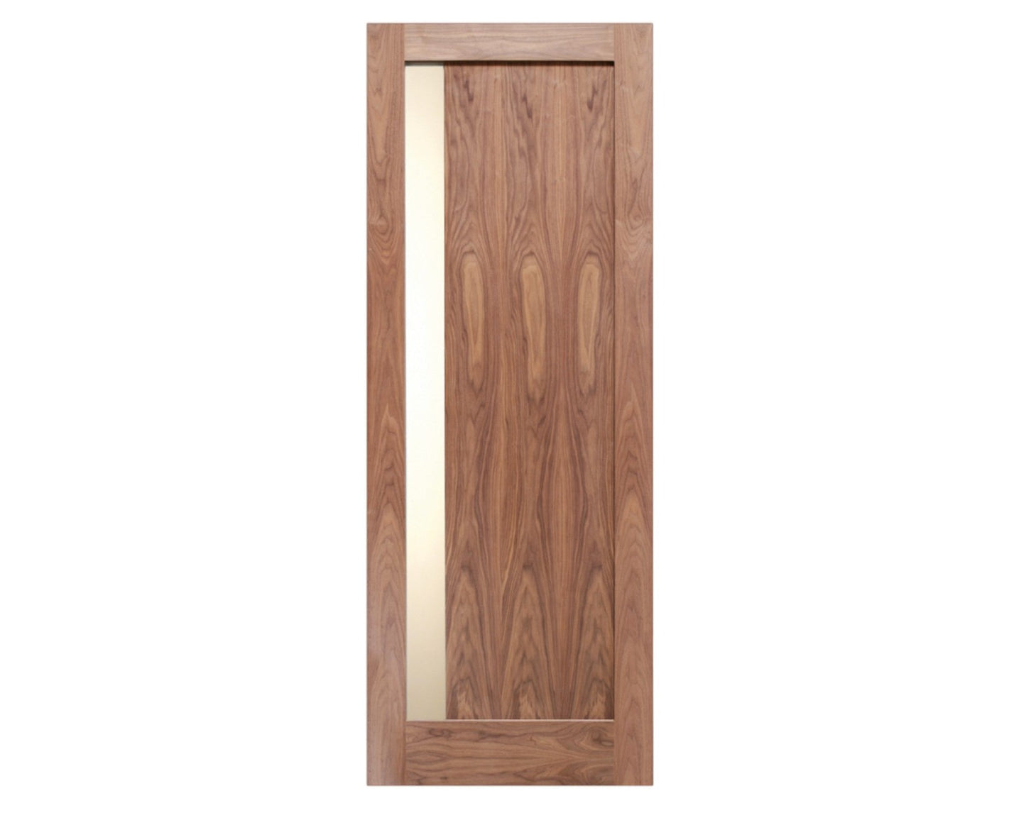 SimpliDoor Interior Modern Door with Frosted Glass in Walnut