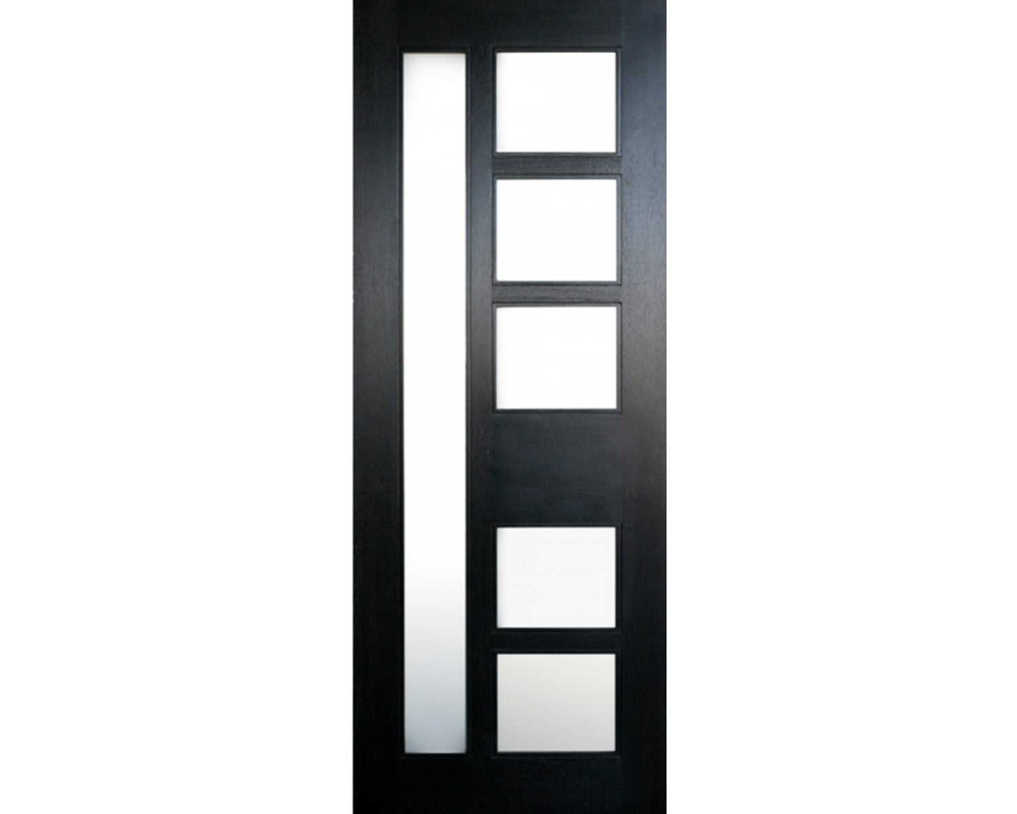 Modern Exterior Door with 6 unique true divided lites with frosted glass simplidoor